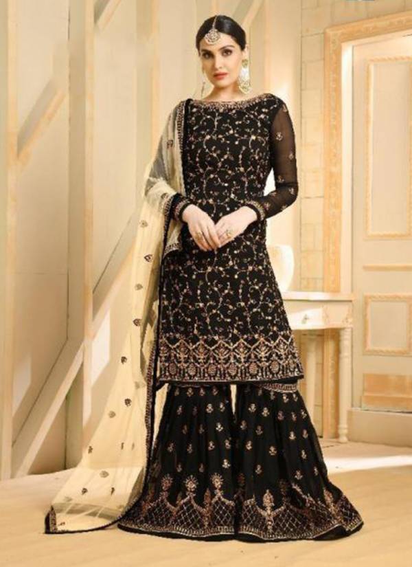 Ghunghat NX Faux Georgette Wedding Designer Party Wear Embroidered Sharara suit Collection 